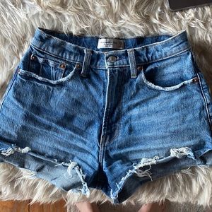 Abercrombie & Fitch curve love dark wash shorts